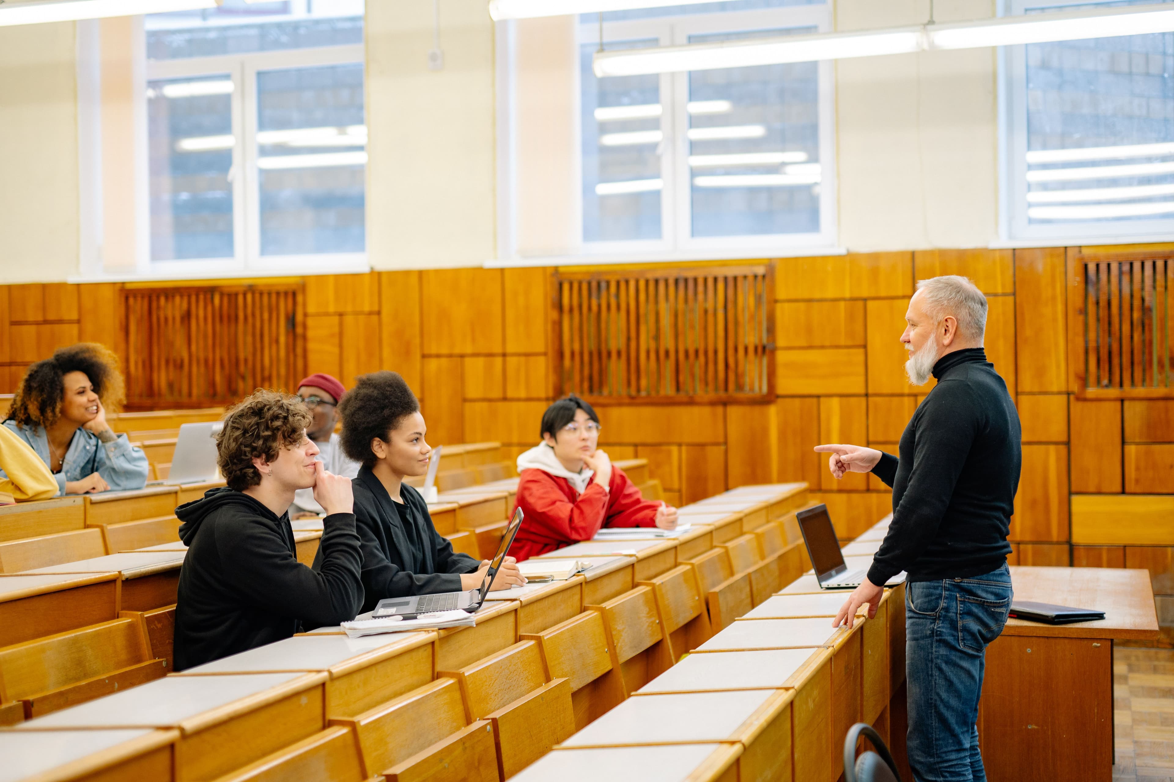 University and educational institution representatives discussing international cooperation