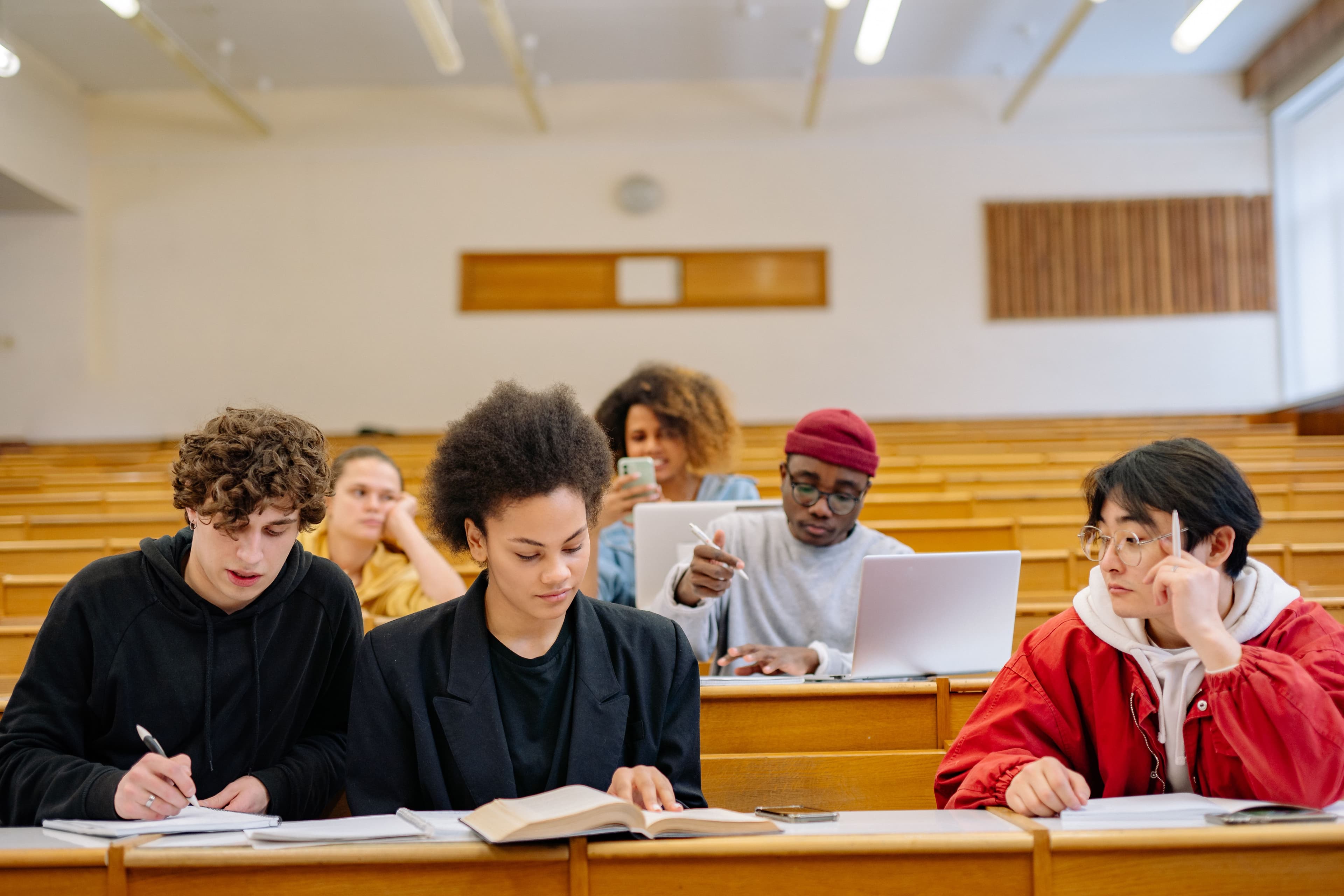 International students in a modern learning environment