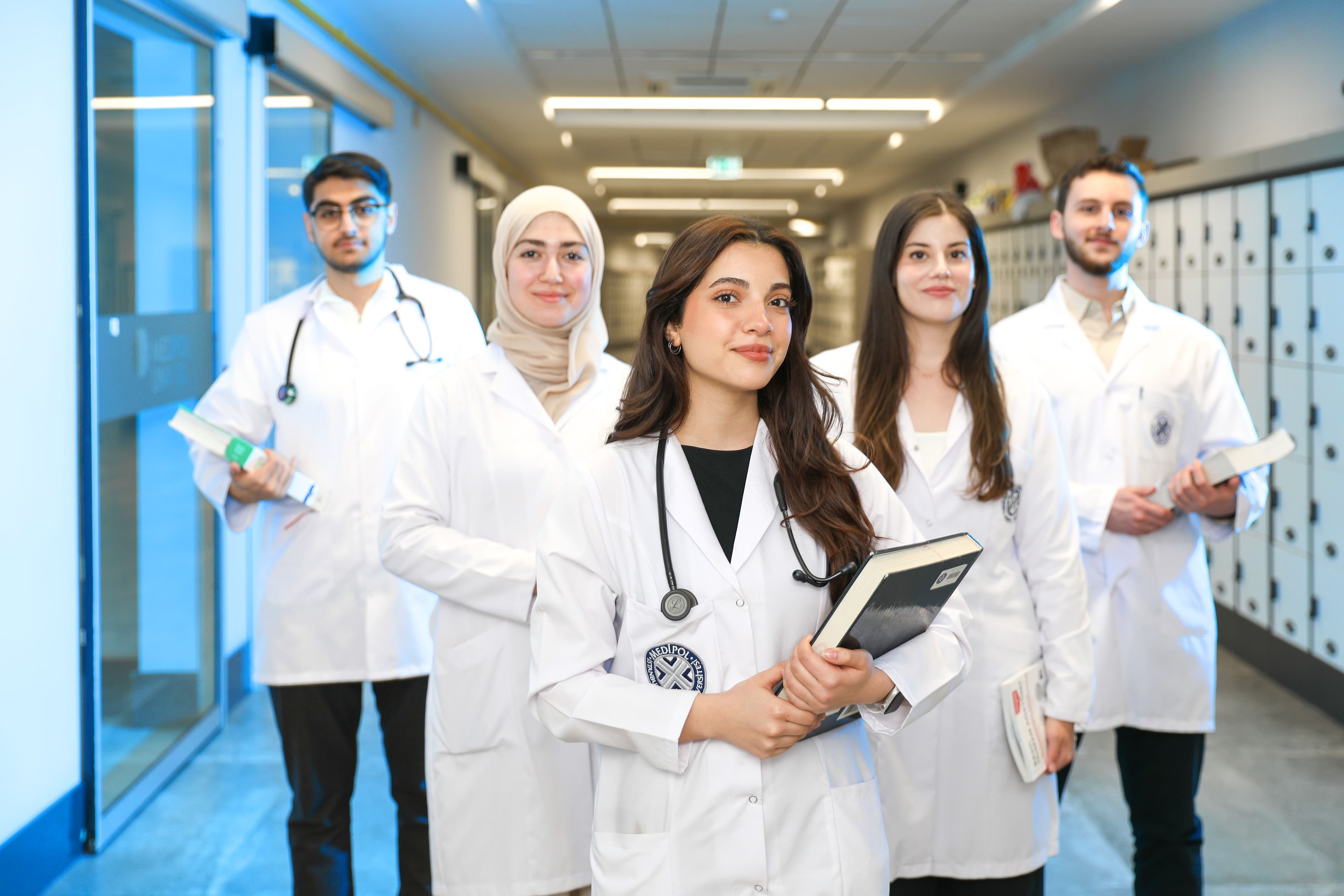 Healthcare professional working in a modern hospital environment