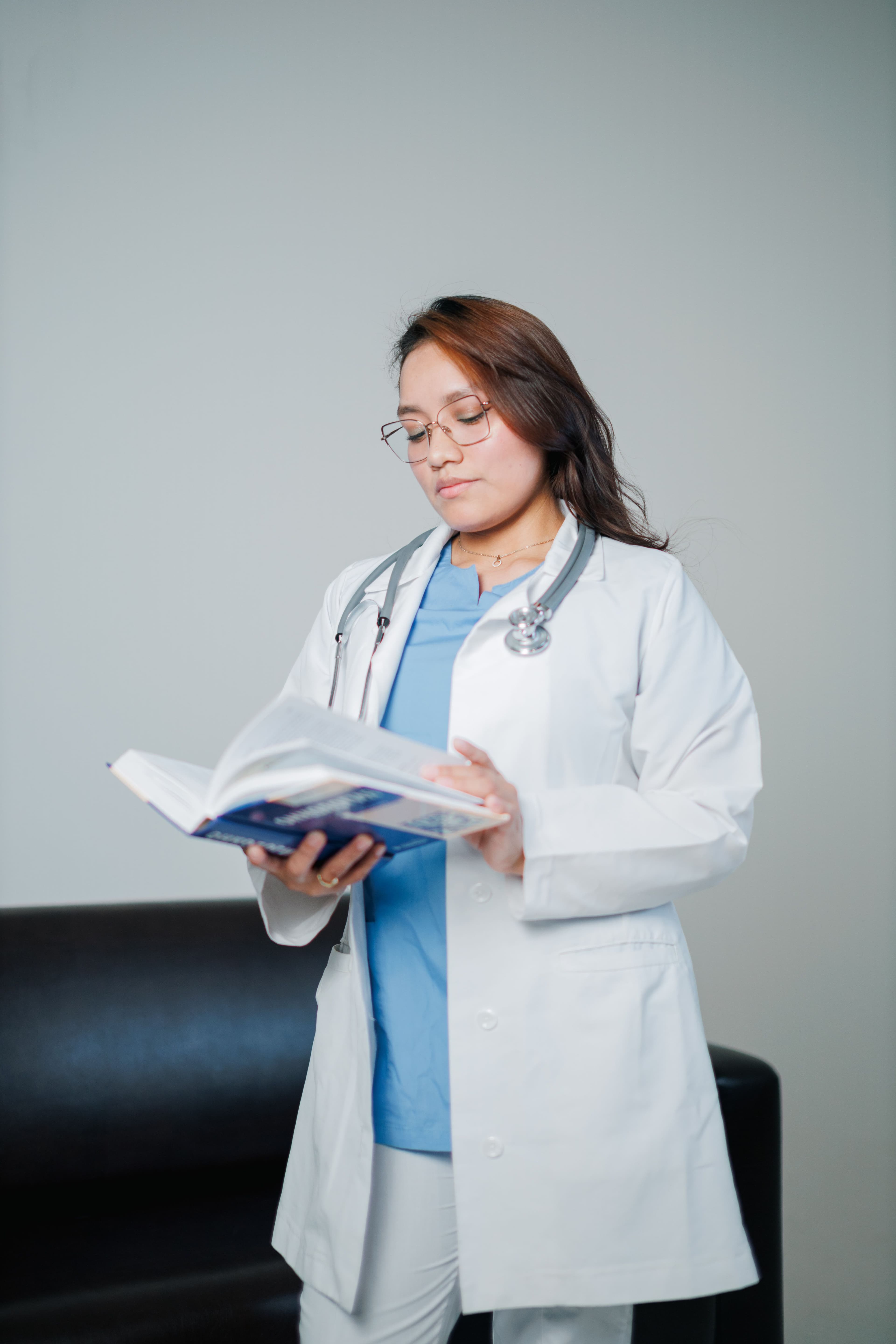 Healthcare professional preparing language and qualification documents